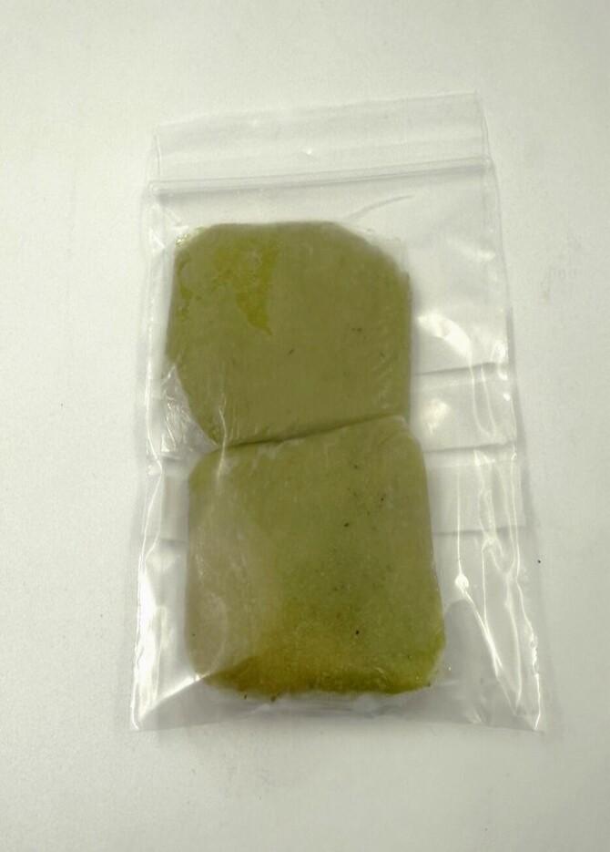 Freshly grated wasabi frozen