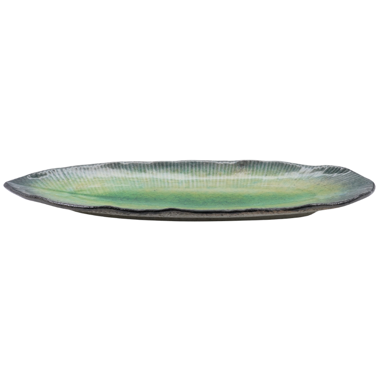 Plate Aizome Hiwa leaf Ellipse