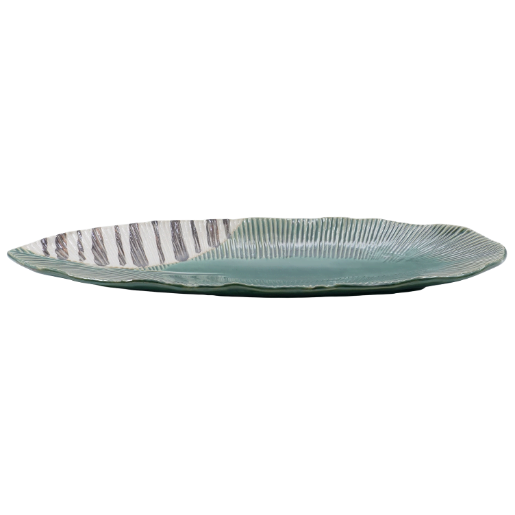 Plate Oribe leaf ellipse