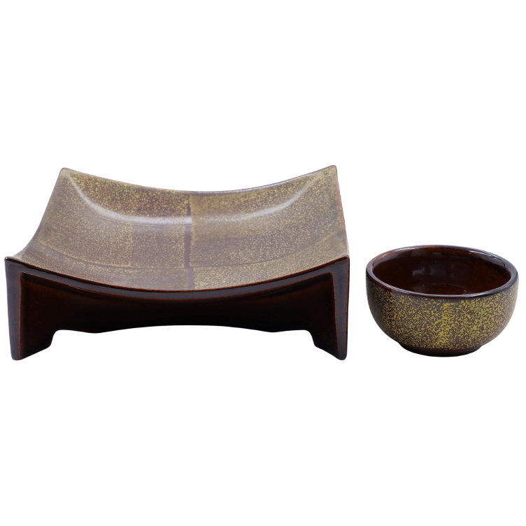 Sashimi set plate and small bowl