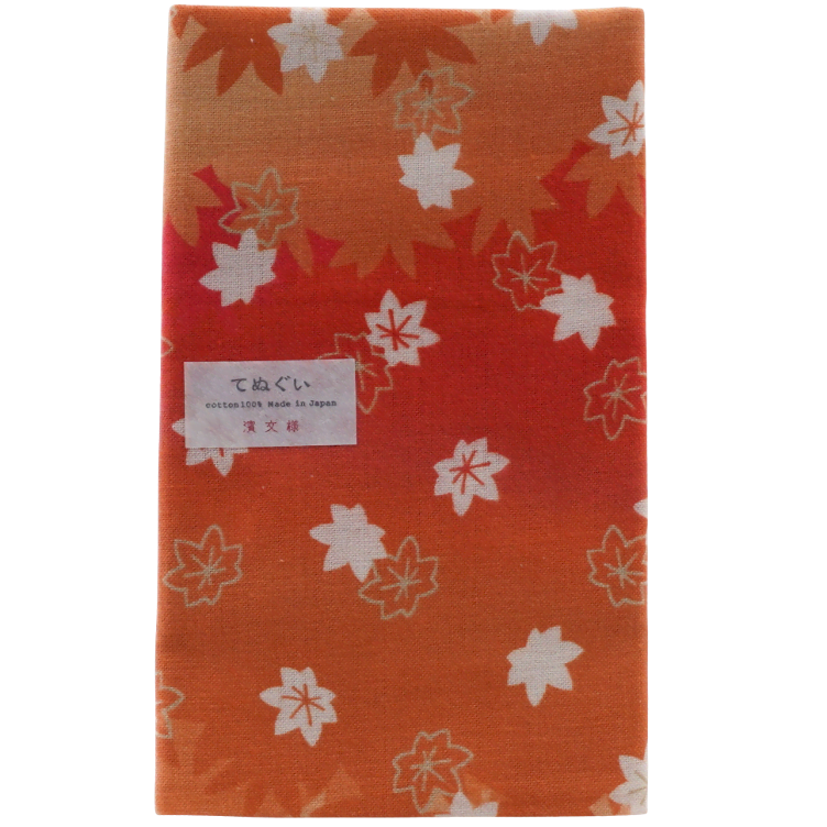 Tenugui towel Fall leaves orange