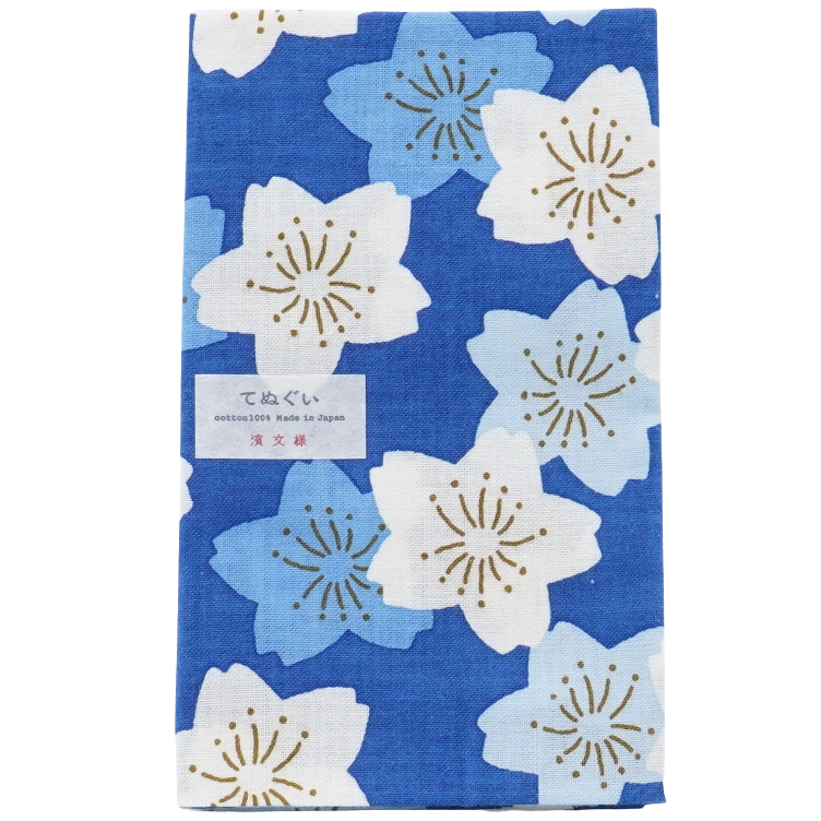 Tenugui towel white flowers