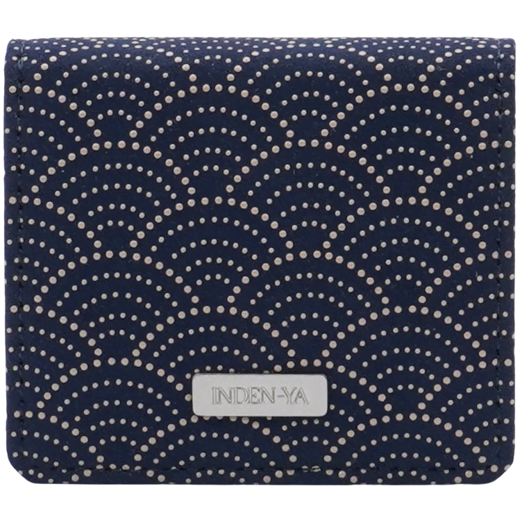 Inden Coin bag F blue saigaiha-waves