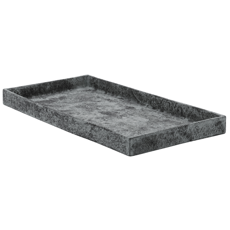 Okazaki Plate long square green-grey