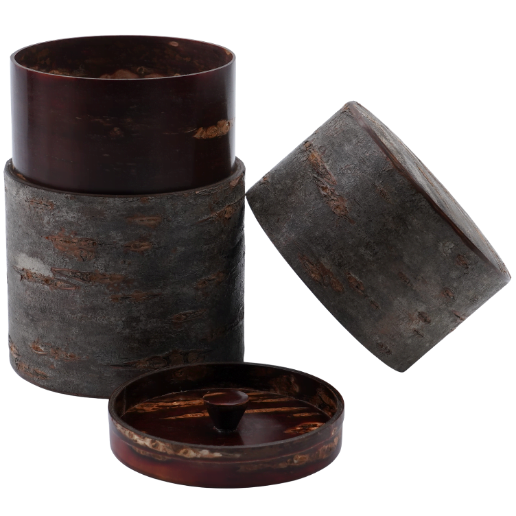 Teedose aus Kirschrinde Marmor