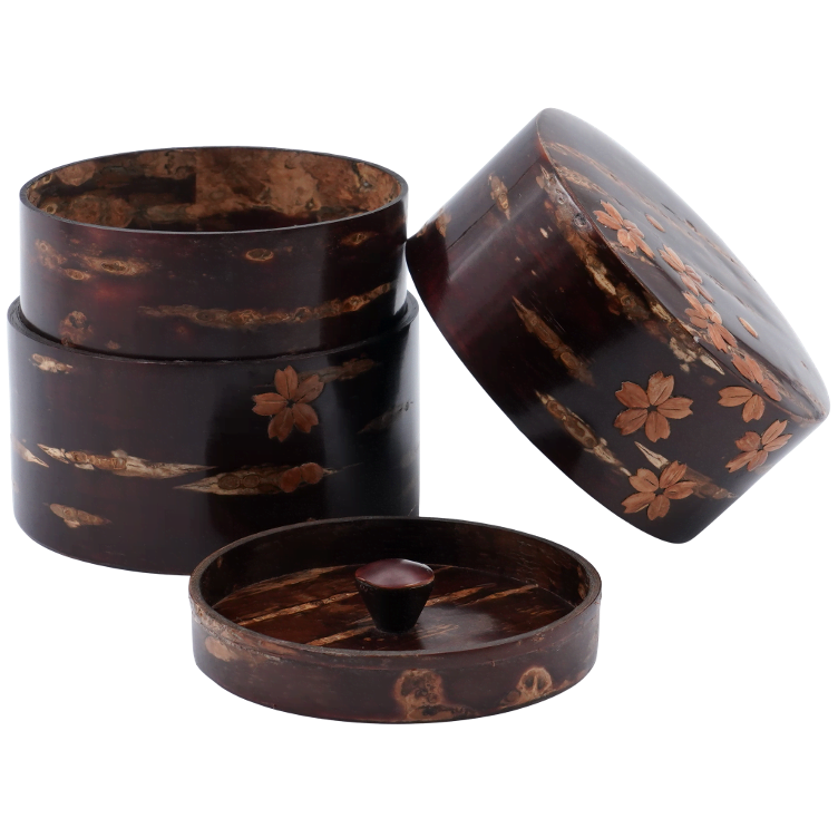 Teedose traditionell aus Kirschrinde Cherry