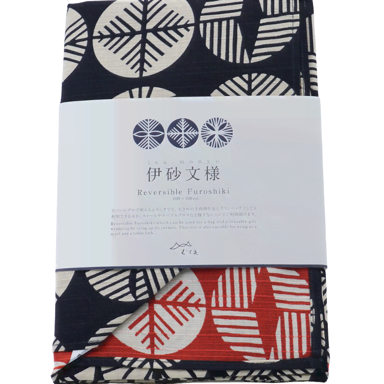 Furoshiki cloth Double-Sided Matsu red-black