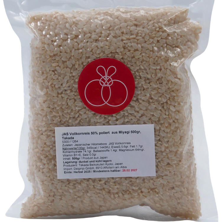 Whole grain rice 50% polish JAS from Niigata sm