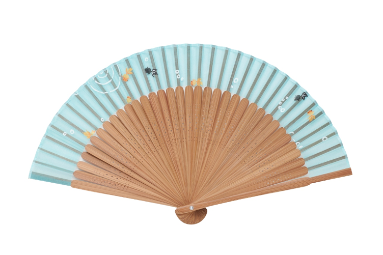 Silk fabric hand fan goldfish