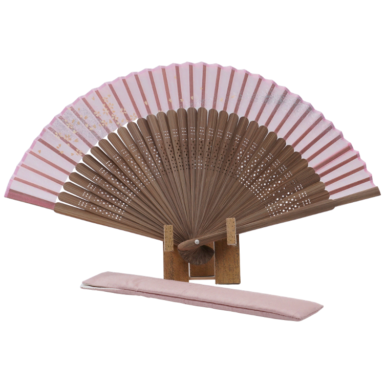 Silk fabric hand fan sakura