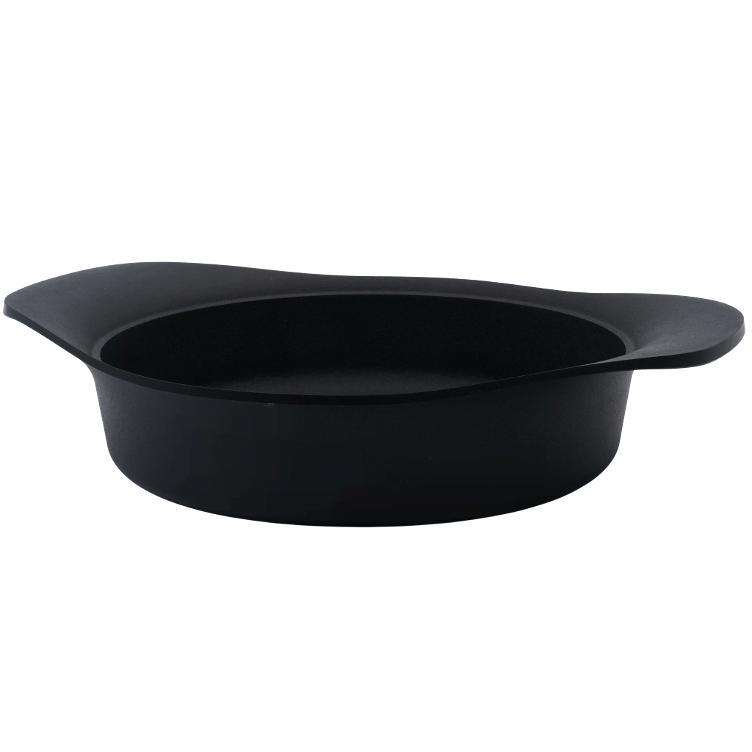 Sukiyaki pot cast iron low, with lid and lid handle